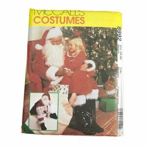 Vintage McCall's Sewing Pattern 8992 Santa Claus Costume Bag Doll Size M Uncut